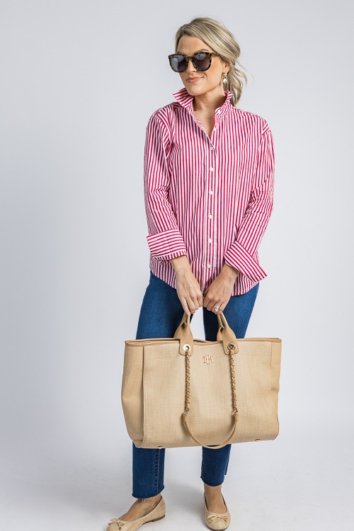 Avery Stripe Shirt, Red