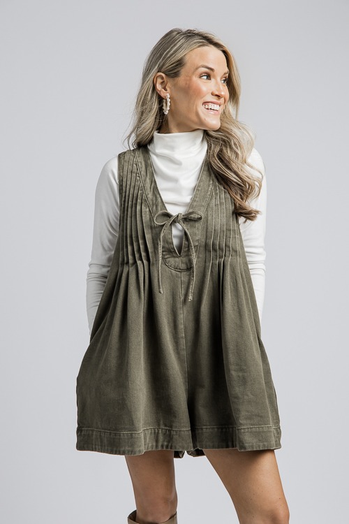 Pintuck Denim Romper, Olive - 4K7A1297.jpg