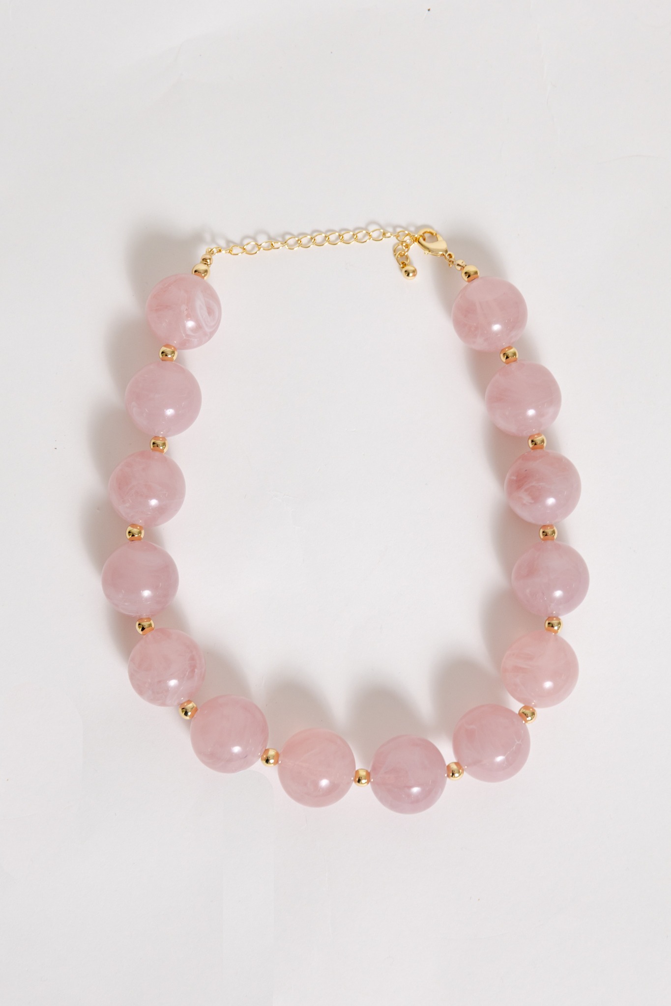Acrylic Bead Necklace, Lt Pink - 4K7A1307.jpg