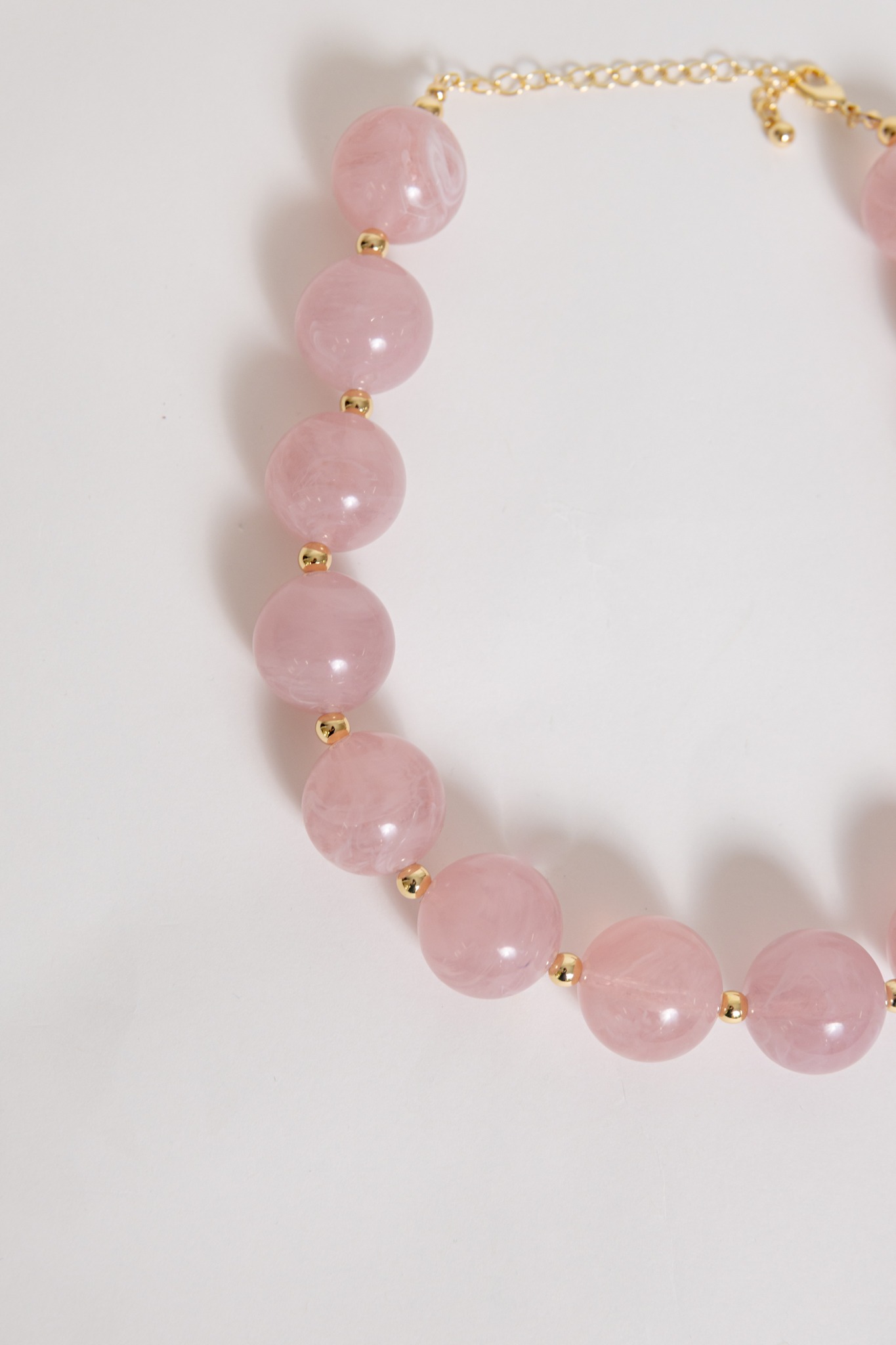 Acrylic Bead Necklace, Lt Pink - 4K7A1310.jpg