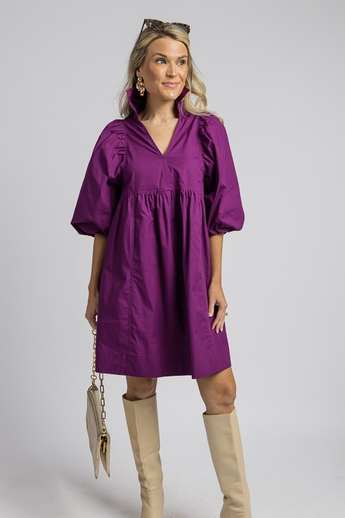 Lynlee Babydoll Dress, Eggplant