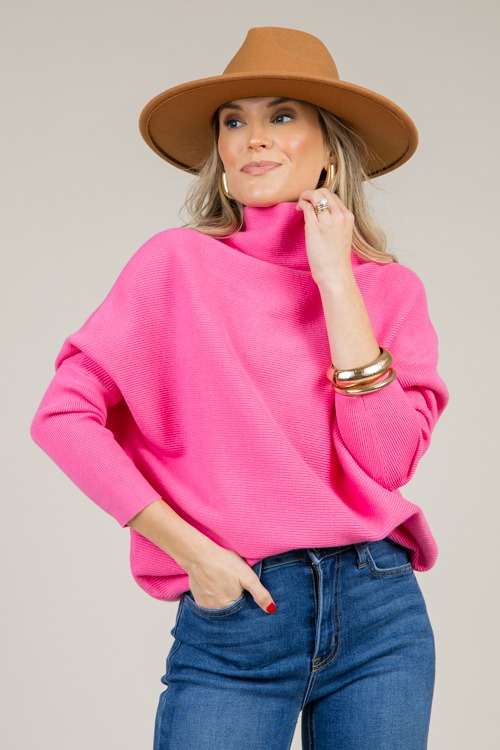 Dolman Mock Sweater, Hot Pink - 4K7A1390.jpg