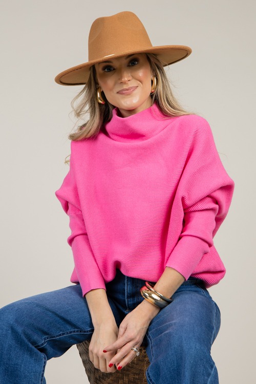 Dolman Mock Sweater, Hot Pink - 4K7A1401.jpg