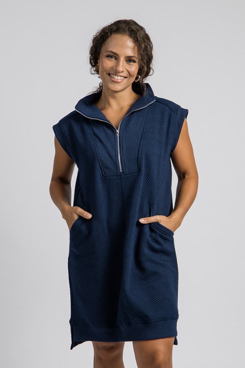 Jessie Texture Knit Dress, Navy