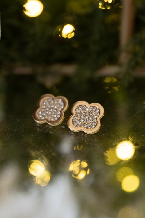 Lucky Clover Earring, Clear/Gold - 4K7A1452.jpg