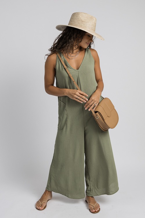 Knot Strap Jumpsuit, Olive