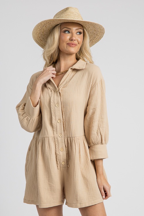 Button Up Gauze Romper, Mocha - 4K7A1498.jpg