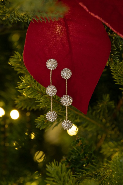 3 Drop Crystal Earring, Clear