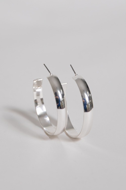 40mm Open Hoops, Silver