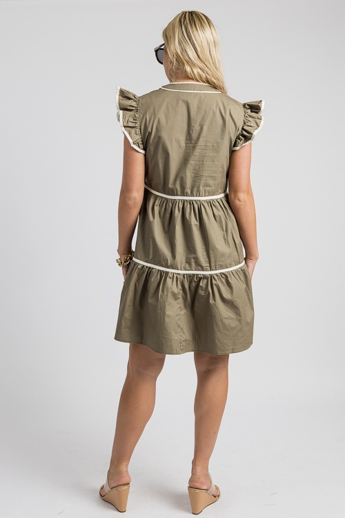 Contrast Piping Dress, Olive - 4K7A1564.jpg