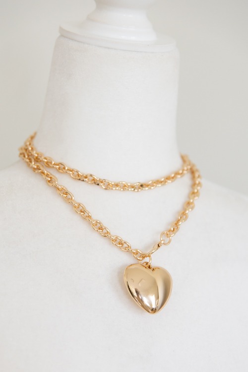 Heart Pendant Chain Necklace