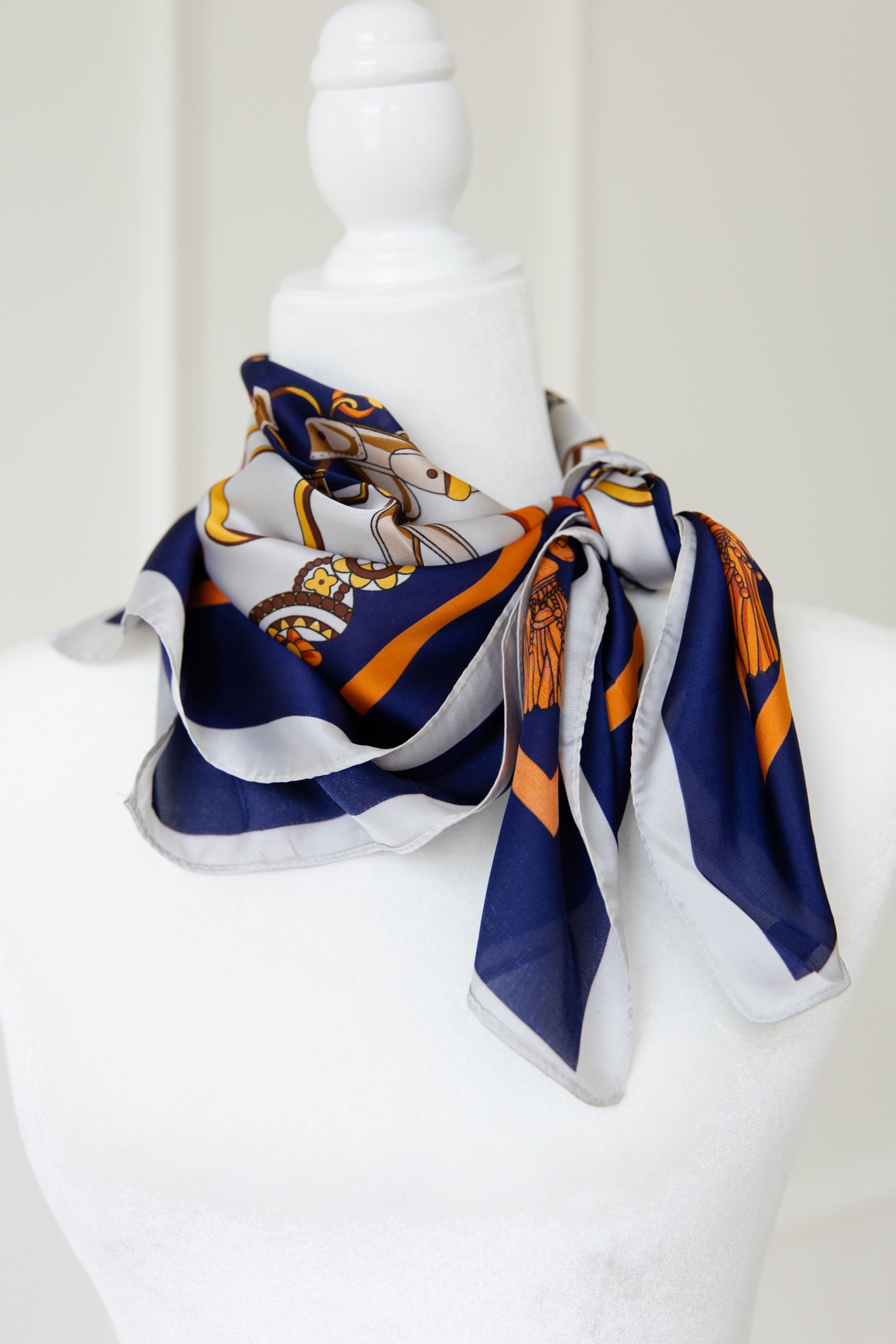 Spirit Silk Scarf, Navy