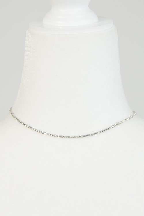 Maria Tennis Necklace, Silver - 4K7A1711.jpg