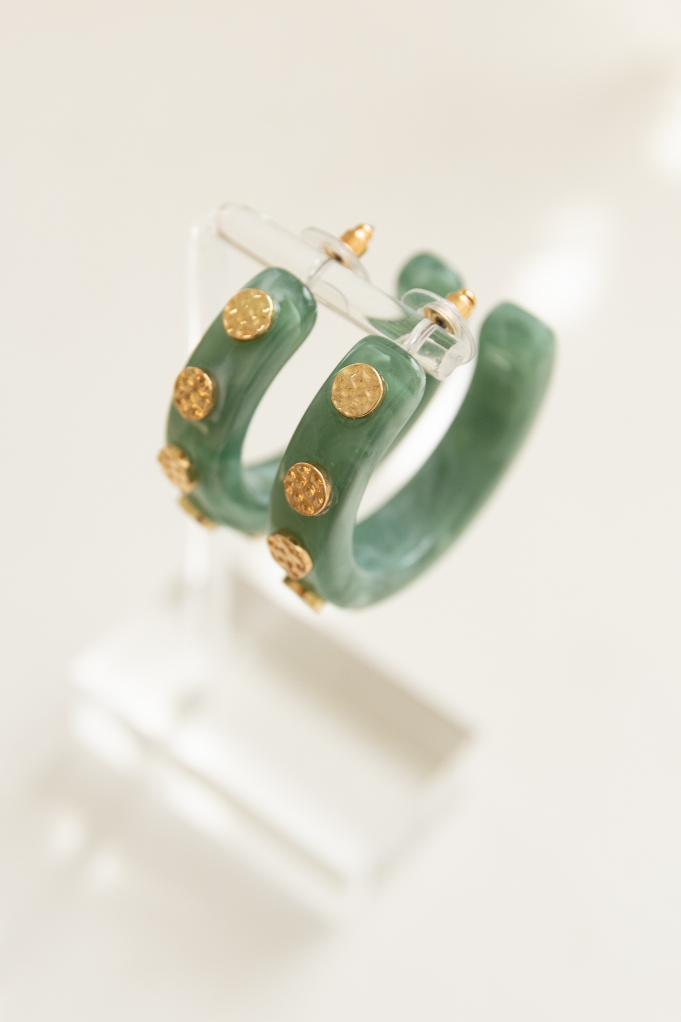 Hammered Acetate Hoops, Seafoam - 4K7A1724.jpg