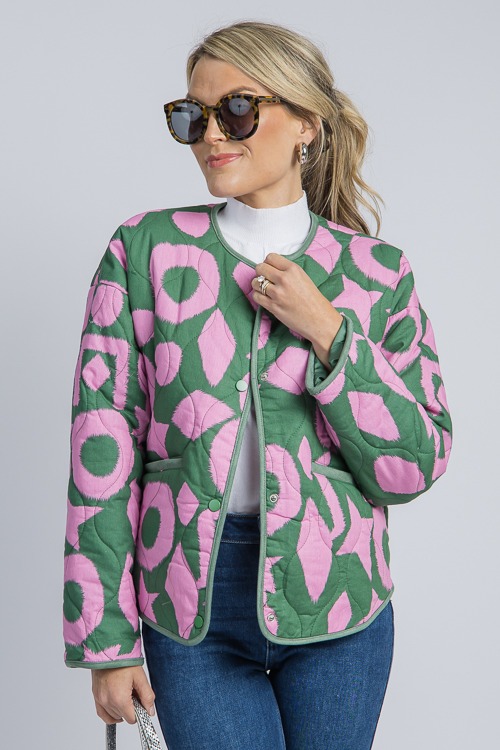 Quilted Print Jacket, Green - 4K7A1775.jpg