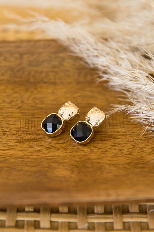 Simple Statement Earrings, Black