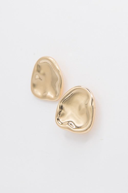 Statement Stone Earrings, Gold
