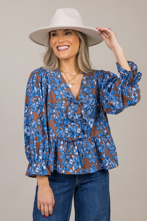 Floral Triple Bow Top, Brown - 4K7A1968.jpg