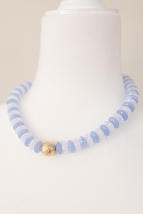 Rondelle Necklace, Blue