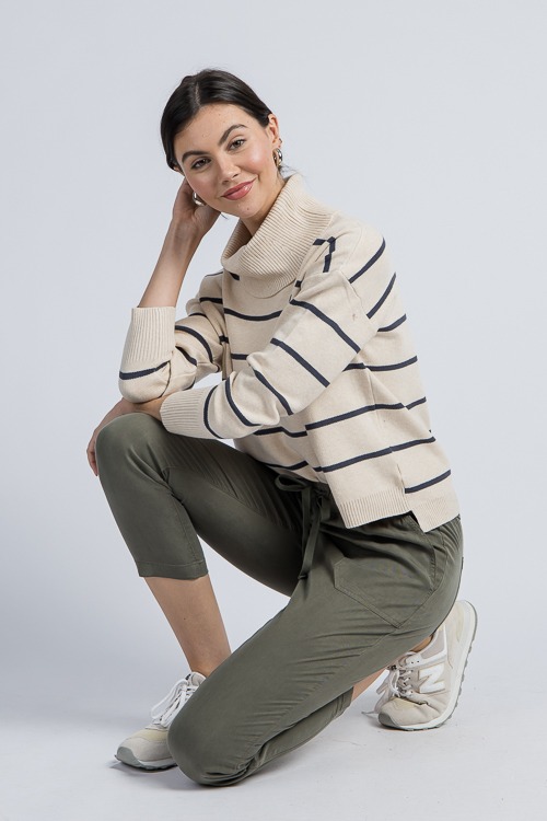 Jaylen Stripe Sweater, Oatmeal