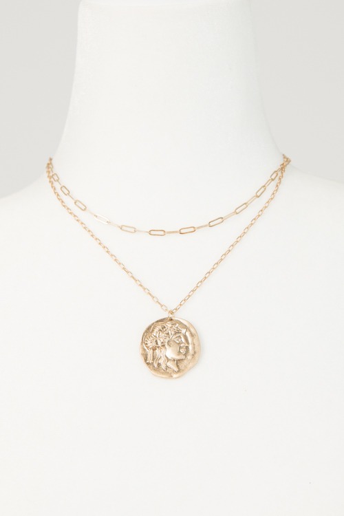 Ursala Coin Necklace, Gold - 4K7A2187.jpg