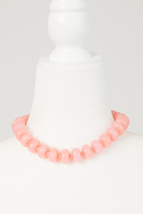 Solid Rondelle Necklace, Pink - 4K7A2191.jpg