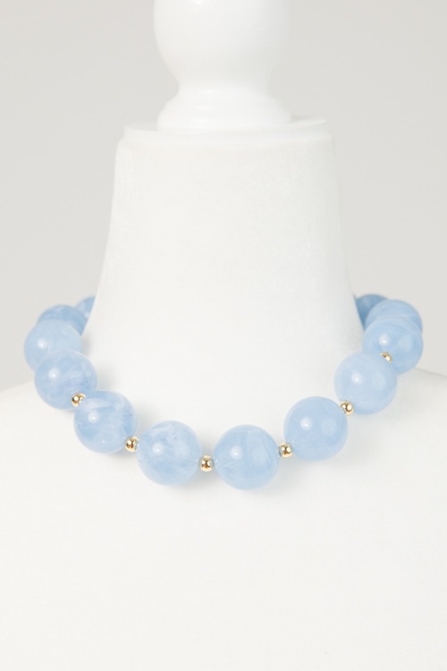 Acrylic Bead Necklace, Blue - 4K7A2194.jpg