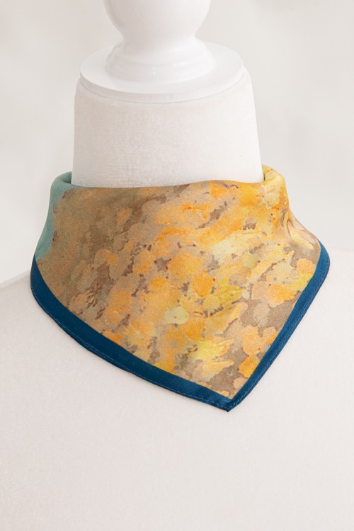 Eleanor Silk Scarf, Blue Multi