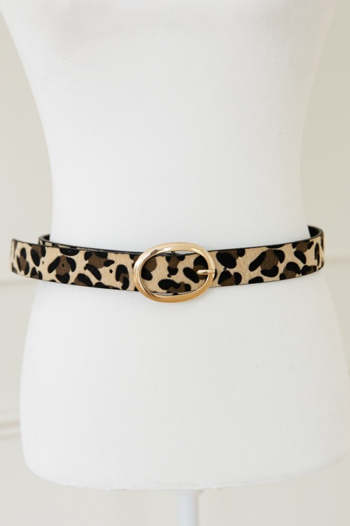 Olivia Buckle Belt, Leopard
