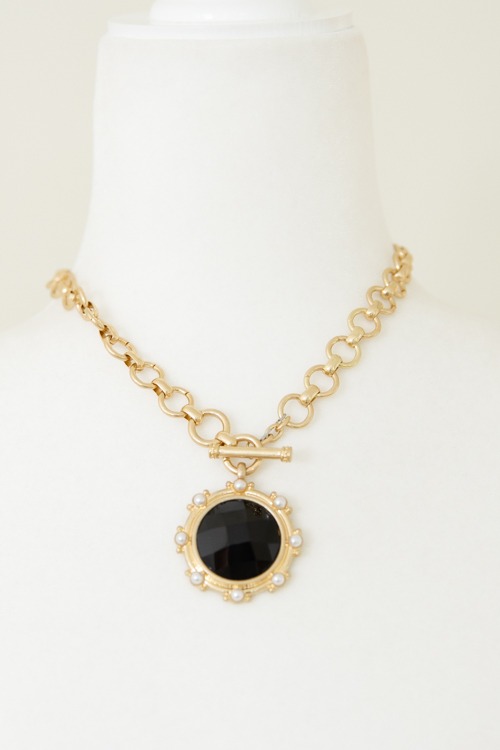 Louise Stone Necklace, Black