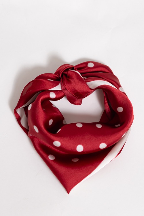 Cindy Polka Dot Scarf, Burgundy