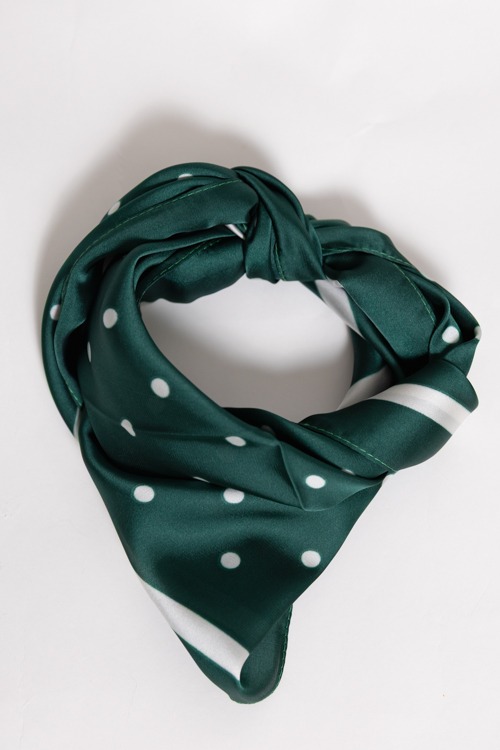 Cindy Polka Dot Scarf, Green