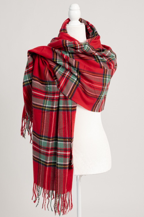 Classic Plaid Scarf, Red - 4K7A2604.jpg