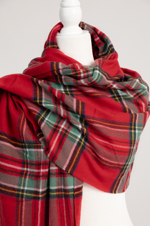 Classic Plaid Scarf, Red - 4K7A2606.jpg