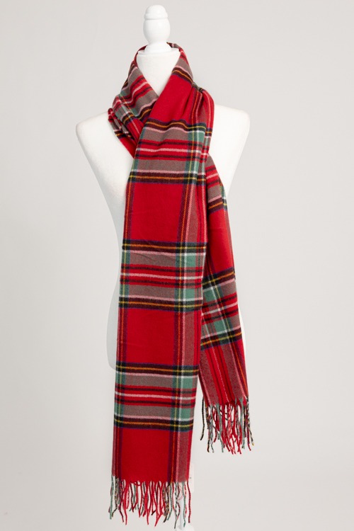 Classic Plaid Scarf, Red - 4K7A2607.jpg