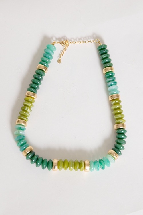 Cleo Beaded Necklace, Olive - 4K7A2646.jpg