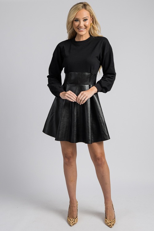 Mix Media Leather Dress, Black - 4K7A2690.jpg