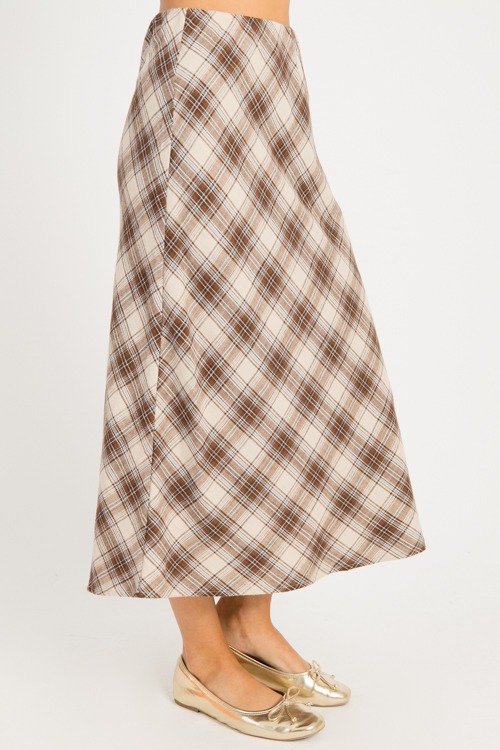 Classic Plaid Midi Skirt, Brown - 4K7A2871.jpg