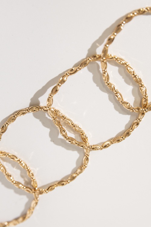 4 Row Oval Charm Bracelet, Gold - 4K7A2877.jpg