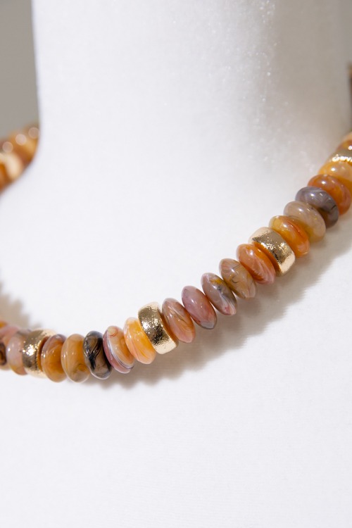 Stone & Textured Necklace, Brown - 4K7A2898.jpg