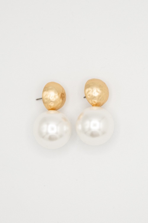 Pearl & Textured Dome Earrings