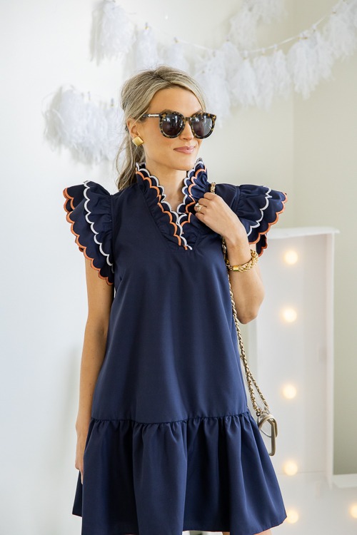 Scalloped Ruffles Dress, Navy - 4K7A3076h.jpg