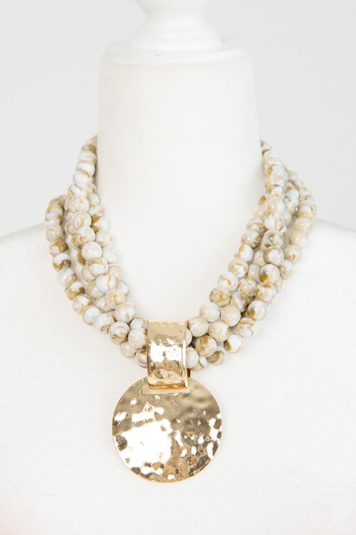 Bead Pendant Necklace, White - 4K7A3391.jpg