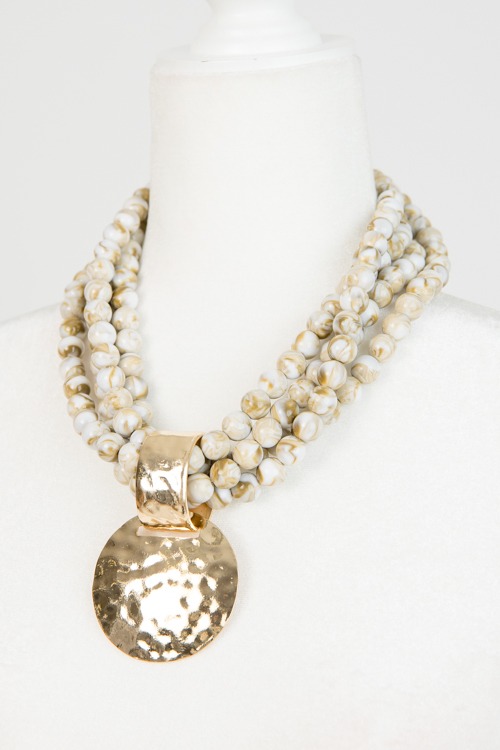 Bead Pendant Necklace, White - 4K7A3392.jpg