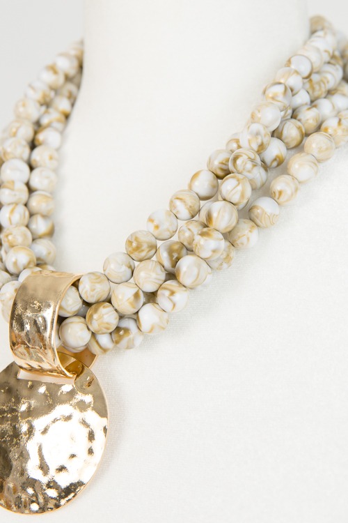 Bead Pendant Necklace, White - 4K7A3398.jpg