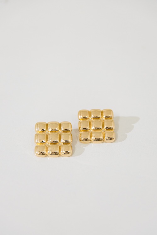 Squared Away Earring, Gold