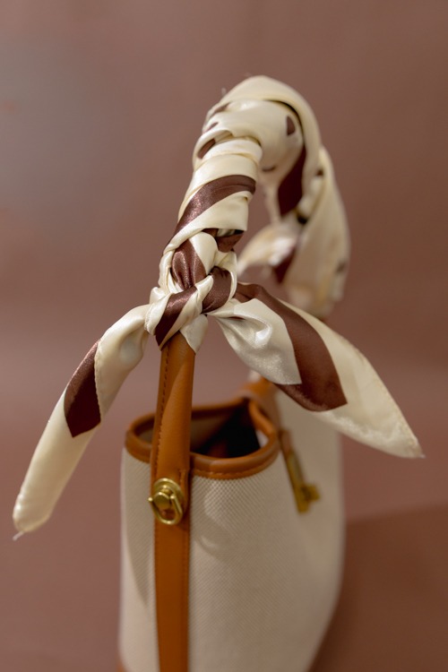 Polka Dot Silk Scarf, Beige - 4K7A3881.jpg