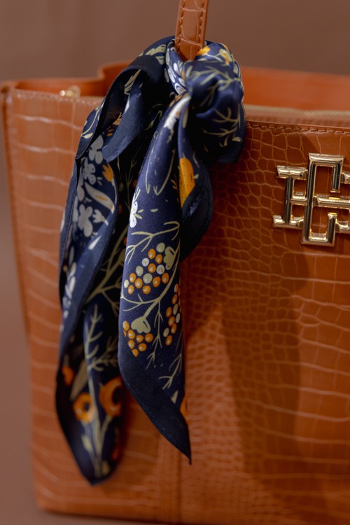 Floral Garden Scarf, Navy