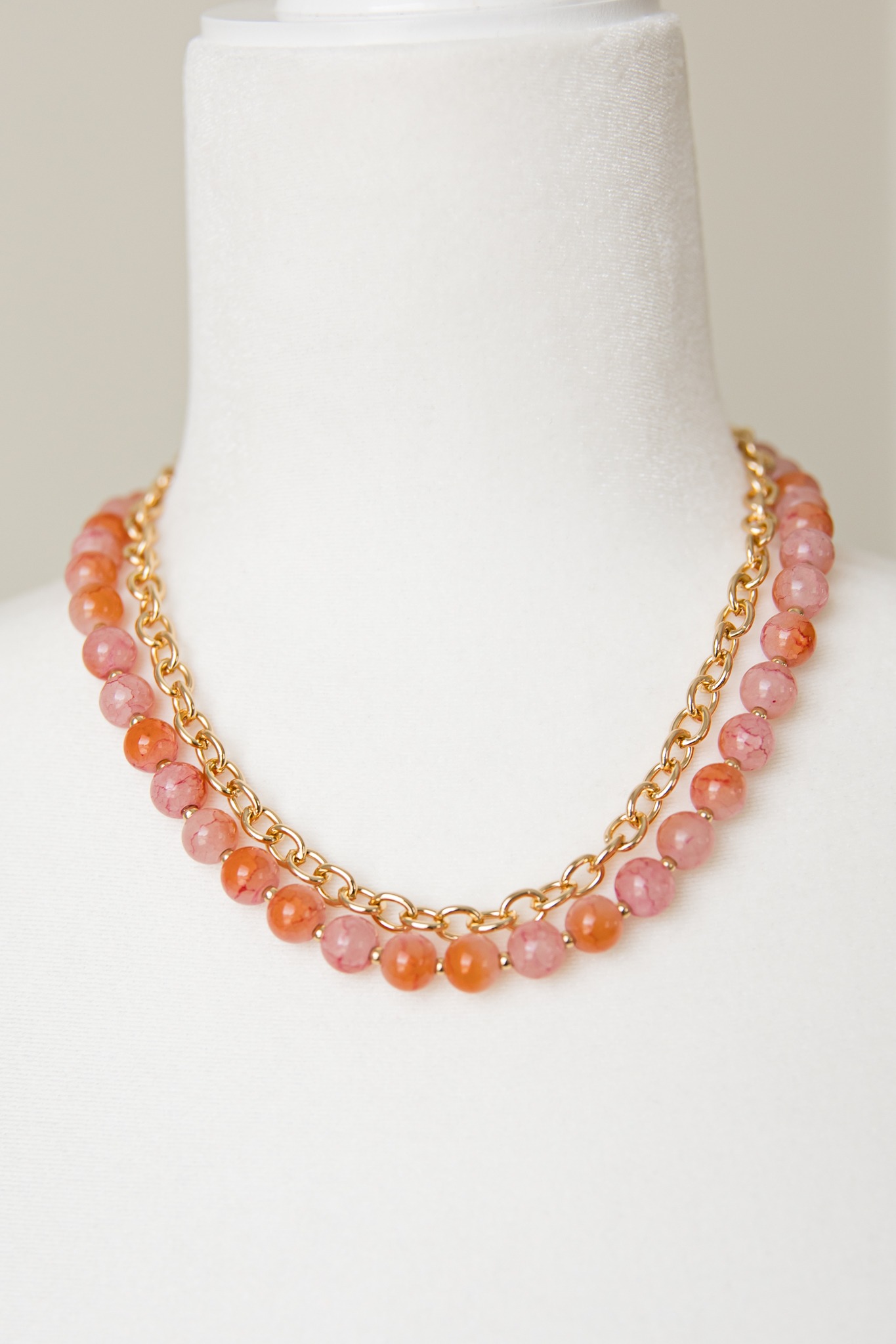 Lulu Layered Necklace, Pink