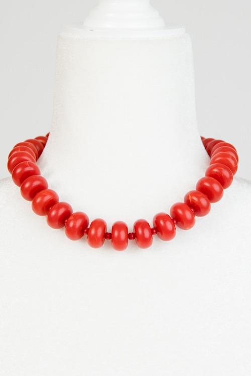 Solid Rondelle Necklace, Red - 4K7A3937.jpg